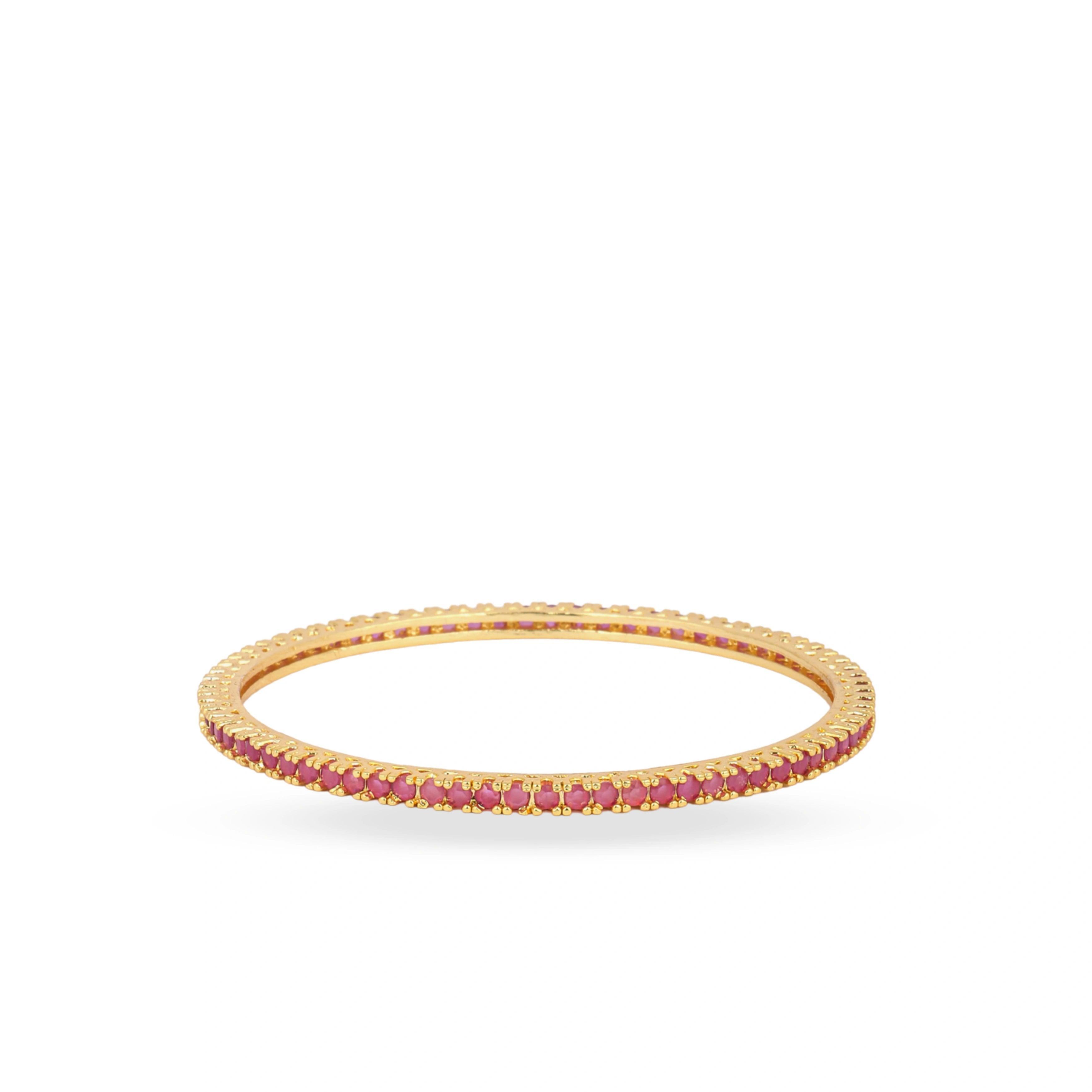 Gold Plated Lightweight Gulabi Beautiful Bangles - Rukhmani