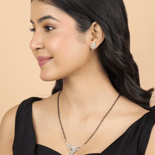 Latest Fancy Gold Plated American Diamond Pendant Mangalsutra