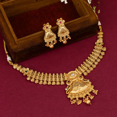 Classic South Indian Temple Necklace - Rukhmani