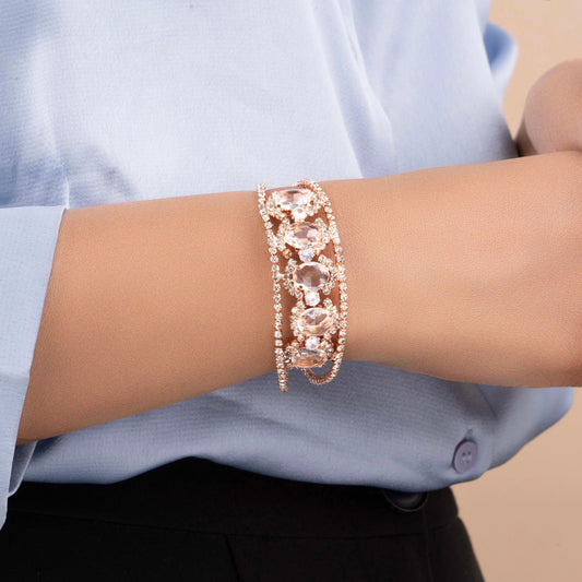 Fancy Rose Gold Wedding Diamond Bracelets - Rukhmani