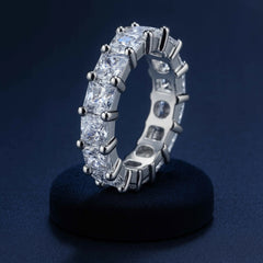 925 Sterling Silver Princess-Cut Full Eternity Band Ring