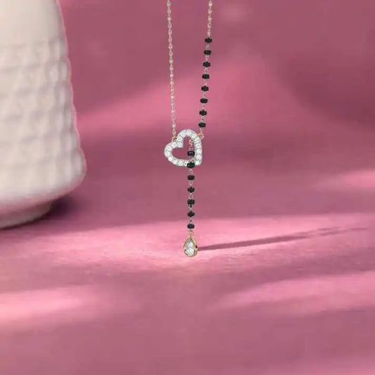 Silver Entwined Heart Mangalsutra