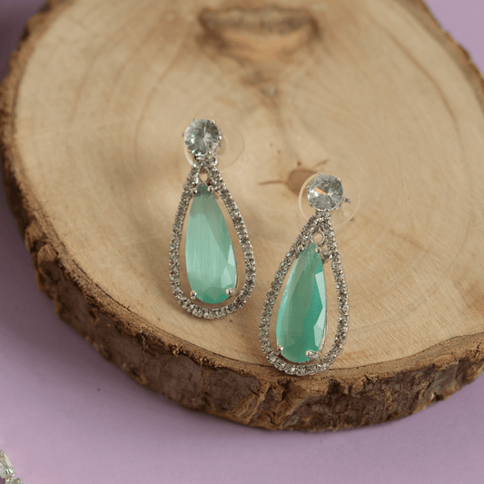 Grandidierite and Diamond Halo Pendant Necklace with Earrings (Copy) - Rukhmani