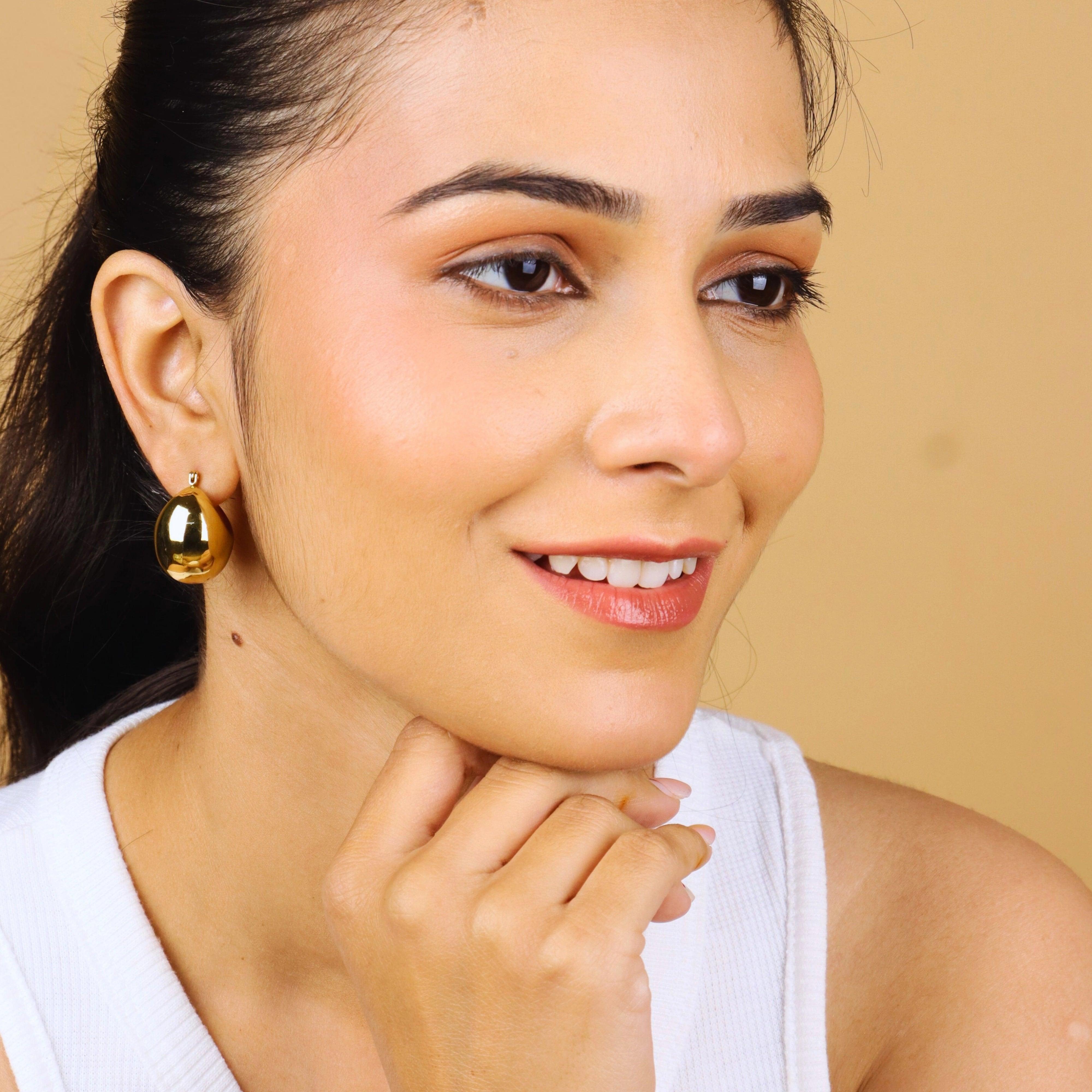 Orbit Hoops Gold Plated Earrings - Rukhmani
