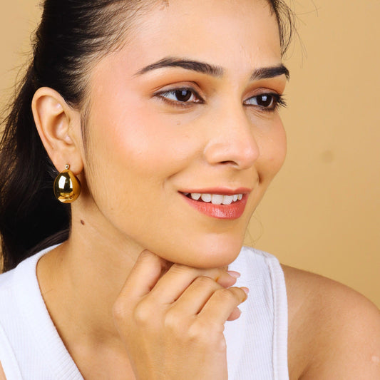 Orbit Hoops Gold Plated Earrings - Rukhmani