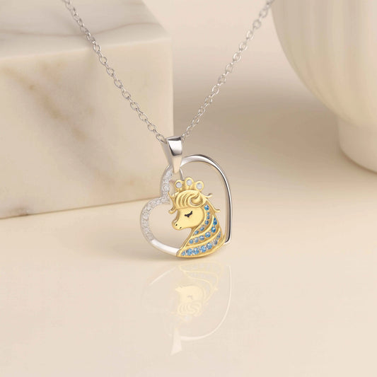 Crowned Girl Heart Pendant in 925 Sterling Silver