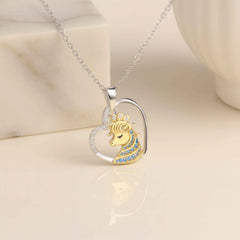 Crowned Girl Heart Pendant in 925 Sterling Silver