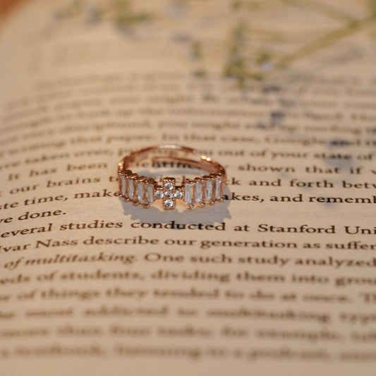 Rose Gold Plated Fancy Diamond Wedding Ring