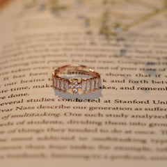 Rose Gold Plated Fancy Diamond Wedding Ring