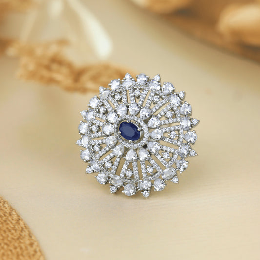 Whispers of Blue American Diamond Ring