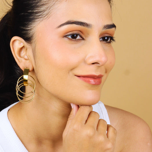 Moonlit Hoops Gold Plated Corean Style Earrings - Rukhmani