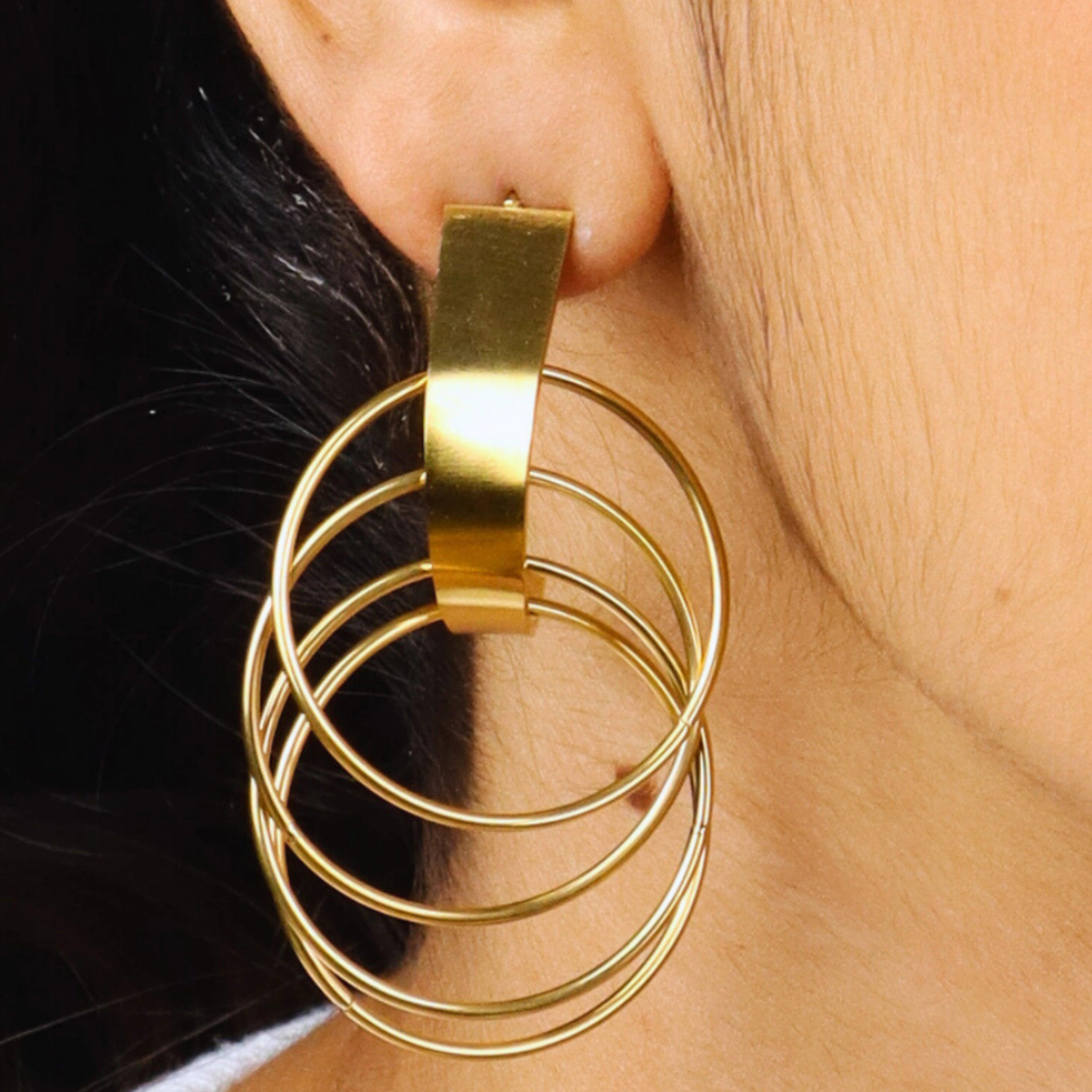 Moonlit Hoops Gold Plated Corean Style Earrings - Rukhmani