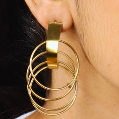 Moonlit Hoops Gold Plated Corean Style Earrings - Rukhmani