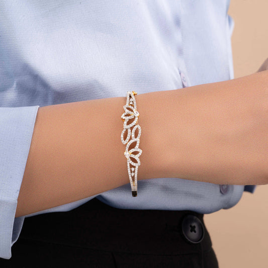 Unique gold plated Petals diamond Bracelet - Rukhmani