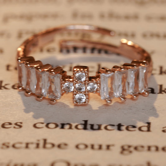 Rose Gold Plated Fancy Diamond Wedding Ring