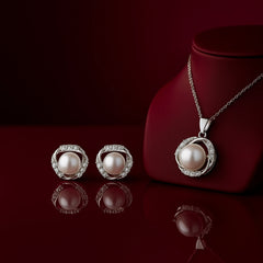 925 Sterling Silver Pearl Elegance Jewellery Set