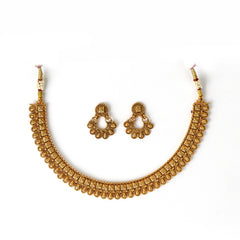 Opulent South Indian Necklace with Earrings - Rukhmani