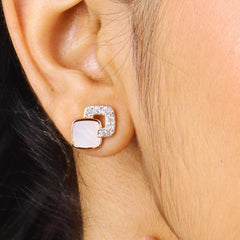 Rose Luxe Diamond Earrings With MOP - Rukhmani