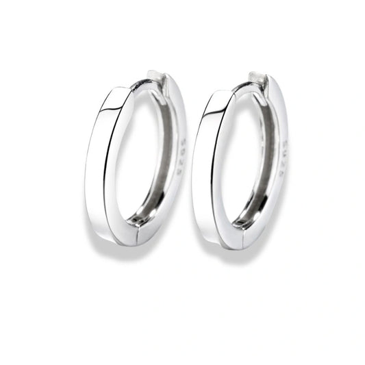 925 Sterling Silver Classic Hoop Earrings|Rhodium Plated