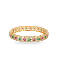 Latest Design Elegant Colored Diamond Stones Bangles - Rukhmani