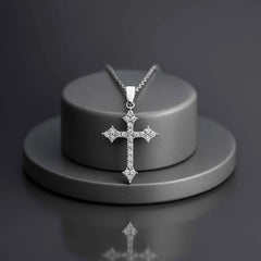 Classic CZ Cross Pendant in 925 Sterling Silver