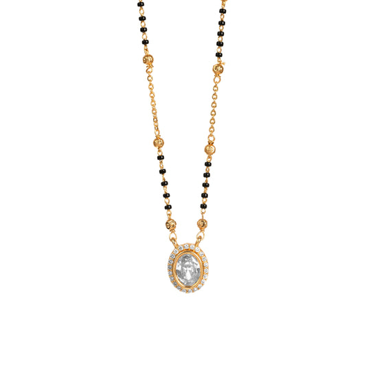 Oval Shaped Gold Polished Mangalsutra