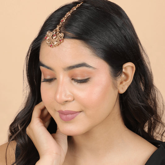 Ruby Radiance Kundan Rajwadi Mangtika