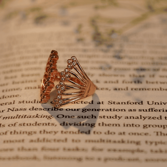 Antique Wings Like Designer Rose Gold Plated Beautiful Ring - Rukhmani