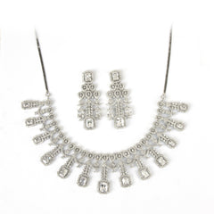 Ice Queen Diamond Necklace with Earrings - Rukhmani