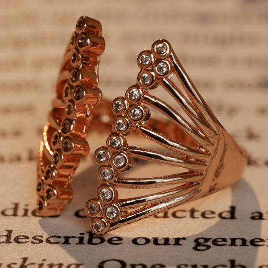 Antique Wings Like Designer Rose Gold Plated Beautiful Ring - Rukhmani