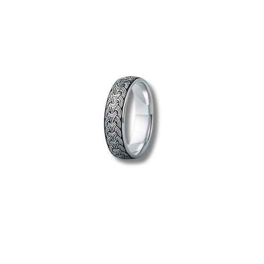 925 Sterling Silver Rhodium Plated Celtic Knot Band Ring for Men