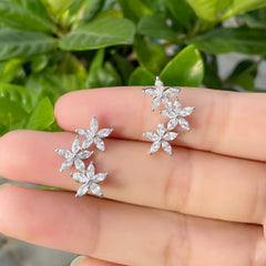 925 Sterling Silver Marquise Cut Zircon Stud Earrings