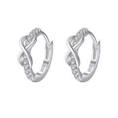 Fashion Minimalist Design 925 Sterling Silver White 5A Cubic Zircon CZ Infinity Symbol Forever Eternity Wedding Ring for Women