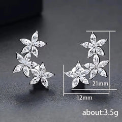 925 Sterling Silver Marquise Cut Zircon Stud Earrings