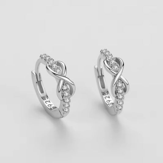 Fashion Minimalist Design 925 Sterling Silver White 5A Cubic Zircon CZ Infinity Symbol Forever Eternity Wedding Ring for Women