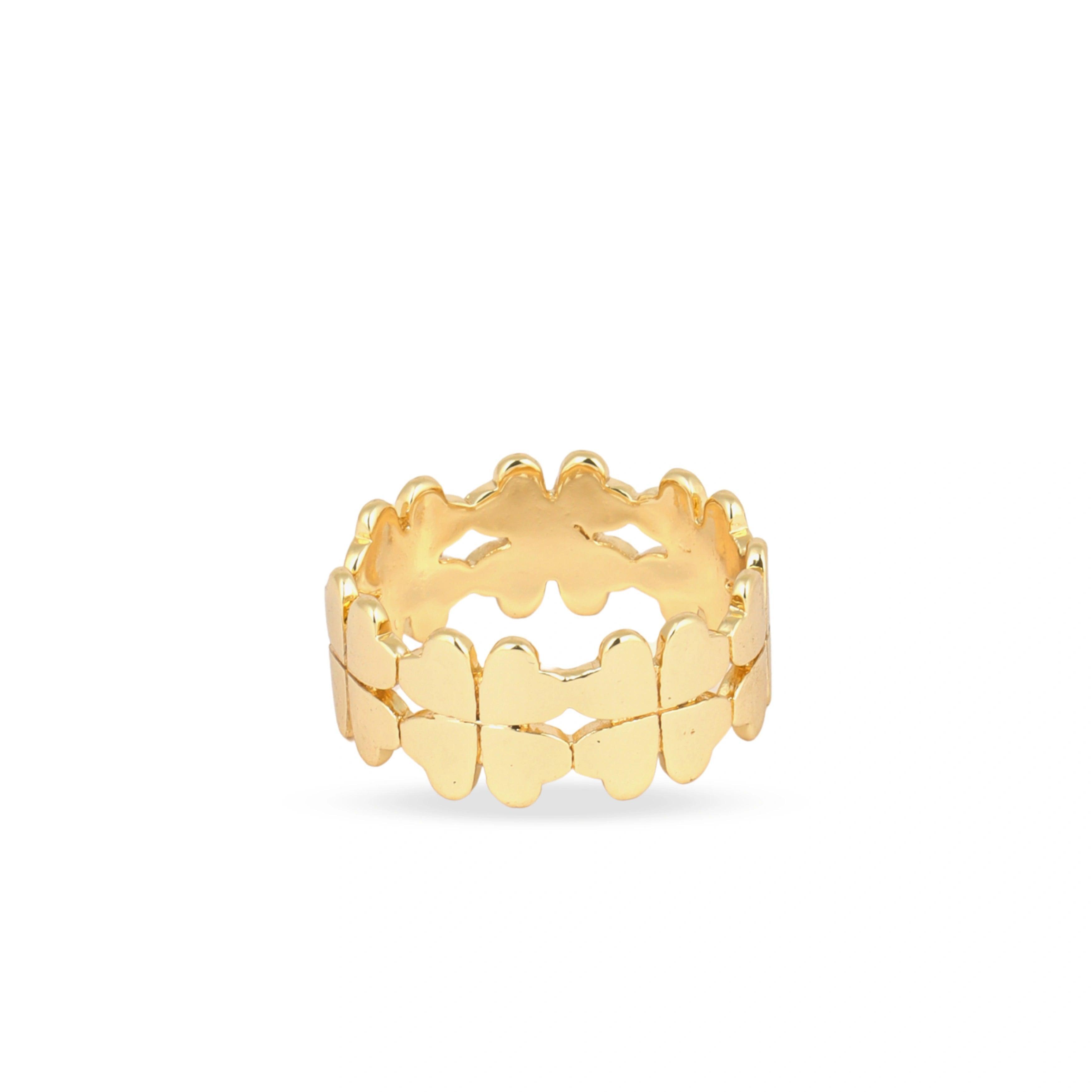 Adjustable Gold Plated Fancy Design Ring - Rukhmani