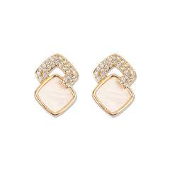 Rose Luxe Diamond Earrings With MOP - Rukhmani