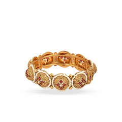 Gold Plated Rajwadi Pearl Bangles - Rukhmani