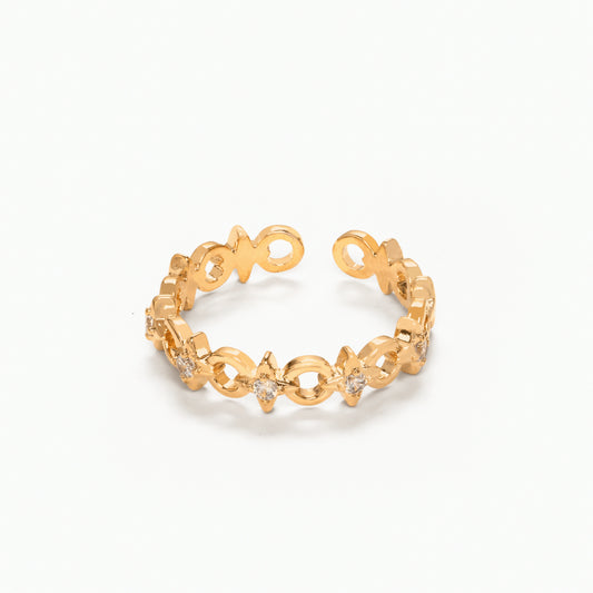 Fancy Aron Diamond Latest Design Gold Plated Rings