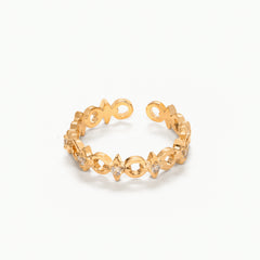 Fancy Aron Diamond Latest Design Gold Plated Rings