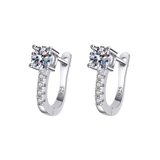 Classic U-shaped S925 Silver Zricon Earrings Earrings for Women Precision Quality D Color Moissanite Earrings