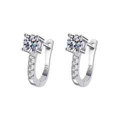 Classic U-shaped S925 Silver Zricon Earrings Earrings for Women Precision Quality D Color Moissanite Earrings