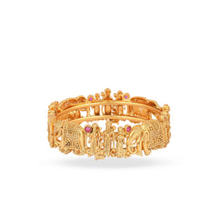 Beautiful Gold Plated Airavat Elephant Temple Bangles - Rukhmani