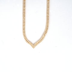 Fancy Design Gold Plated Lightweight Diamond Necklace with Earrings