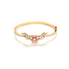 Uniquely designed gold plated red diamond Bracelet