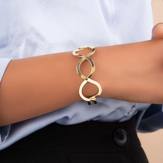 Gold Plated Fancy Design Oval Shape Beautiful Bracelet - Rukhmani