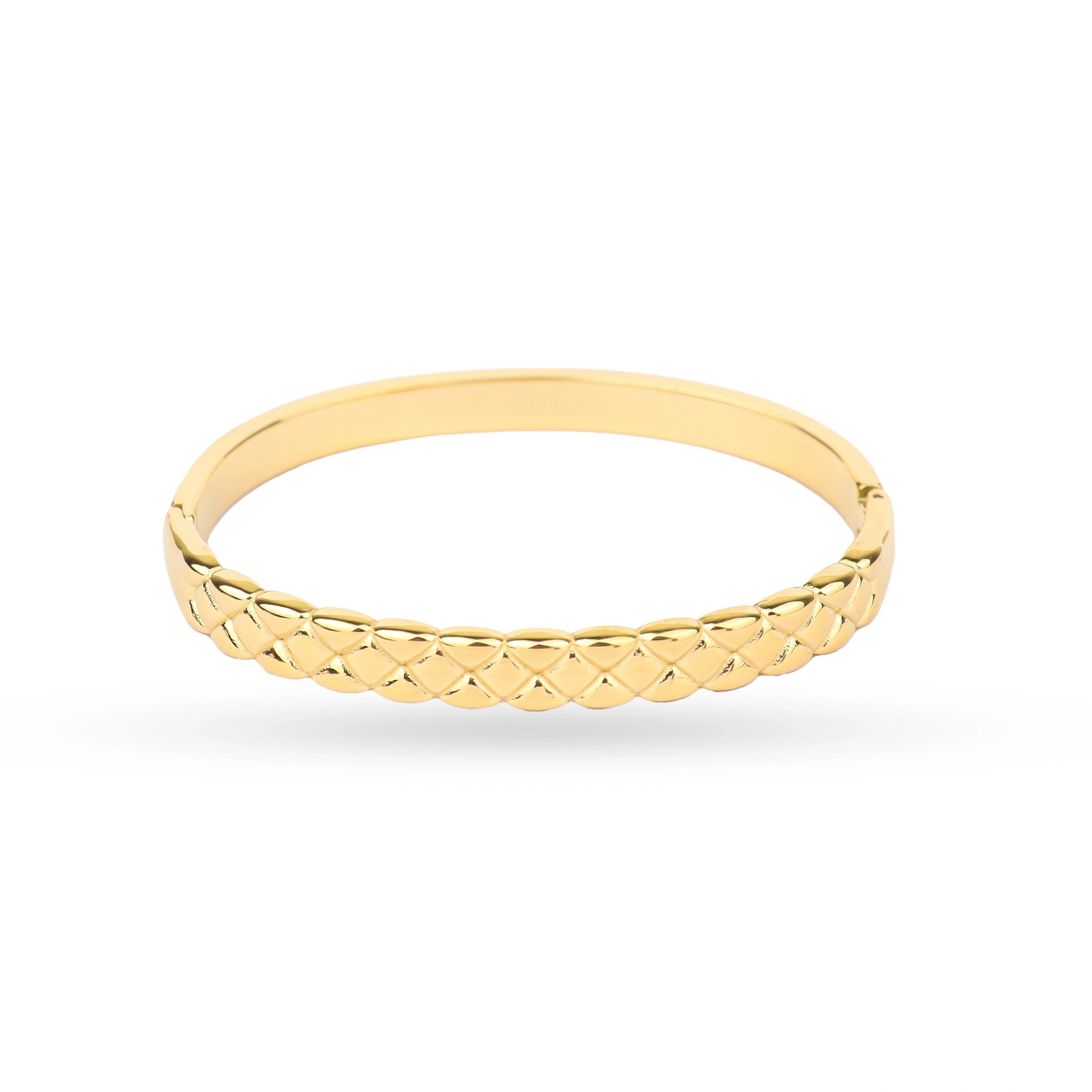 Tri Woven Anti Tarnished Gold Plated Stackable Kada - Rukhmani