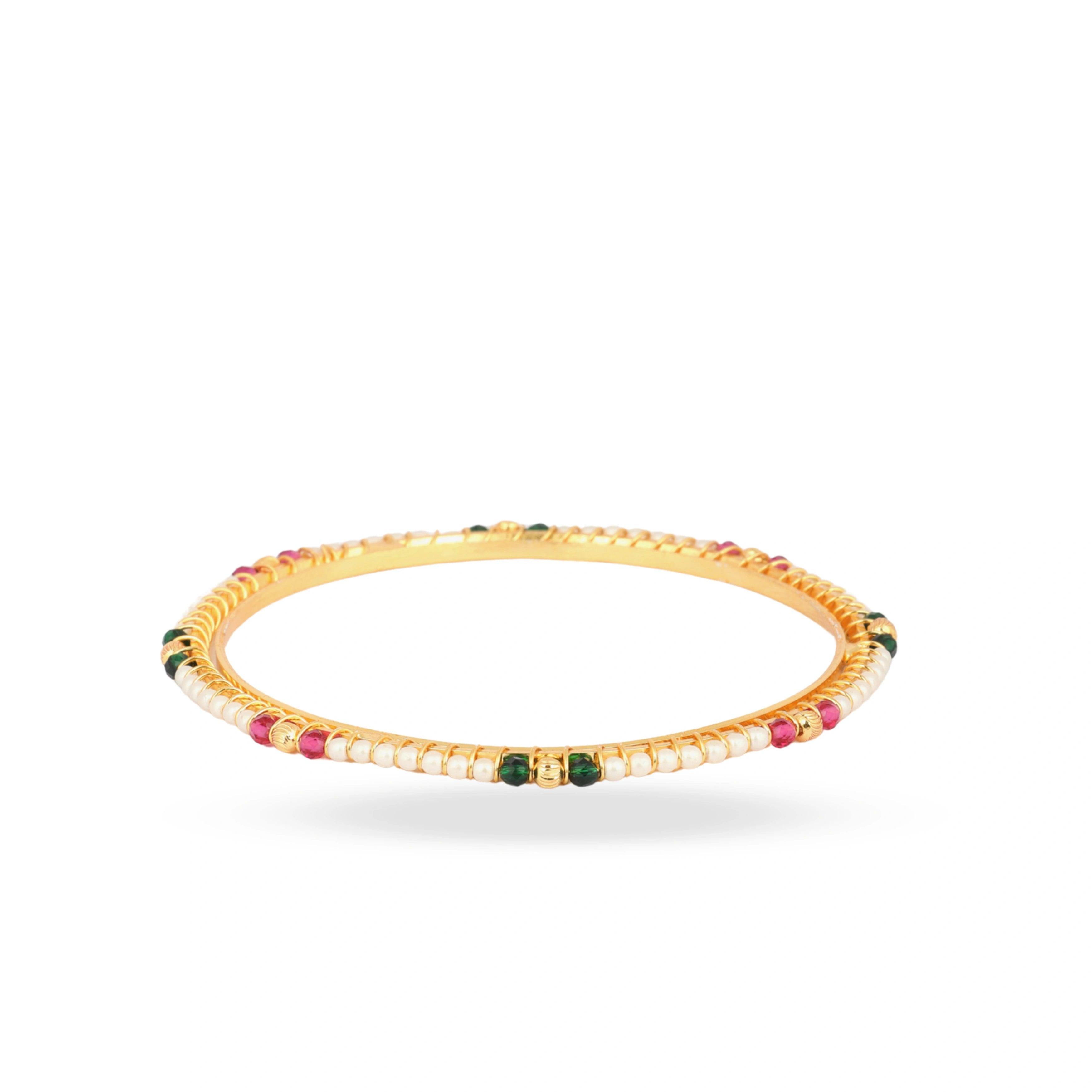 Designer Heera Moti Maharashtrian Gold Plated Bangles - Rukhmani