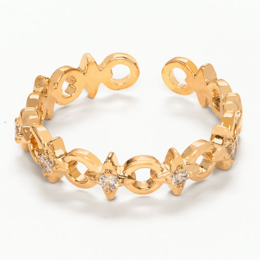 Fancy Aron Diamond Latest Design Gold Plated Rings