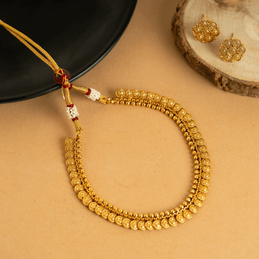 Charming Gold Plated Traditional Temple Necklace Set